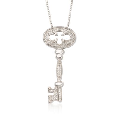 .25 ct. t.w. Diamond Key Necklace In Sterling Silver &mdash; Alt Image 1