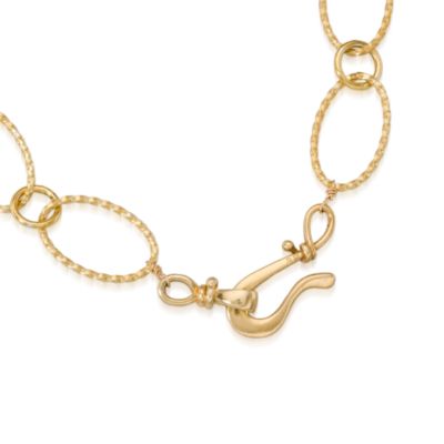 Red Agate Slice Statement Necklace In Vermeil. 28" &mdash; Alt Image 2