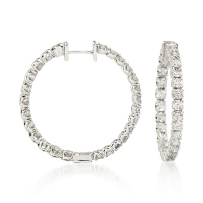5.00 ct. t.w. Diamond In-And-Out Hoop Earrings In 14kt White Gold &mdash; Alt Image 1