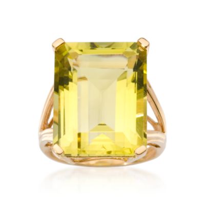 22.50 Carat Lemon Quartz Ring In Vermeil &mdash; Alt Image 1