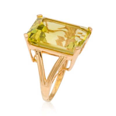 22.50 Carat Lemon Quartz Ring In Vermeil &mdash; Alt Image 2