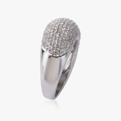 1.00 Carat t.w. Pave Diamond Band In Sterling Silver &mdash; Alt Image 2