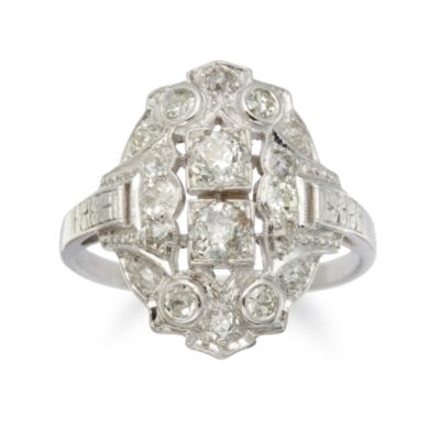 C. 1935 Vintage .75 ct. t.w. Engraved Diamond Ring In Platinum. Size 7 &mdash; Alt Image 1
