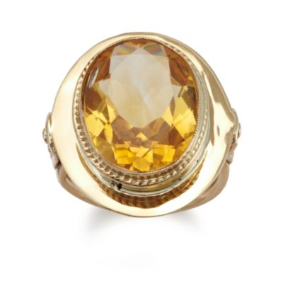 C.1960 Vintage 5.50 Carat Citrine Ring In 10kt Yellow Gold. Size 6.25 &mdash; Alt Image 1