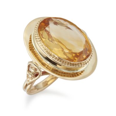 C.1960 Vintage 5.50 Carat Citrine Ring In 10kt Yellow Gold. Size 6.25 &mdash; Alt Image 2