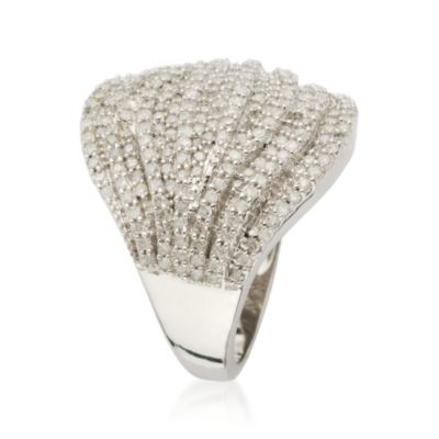 1.00 ct. t.w. Diamond Wave Ring In 14kt White Gold &mdash; Alt Image 2