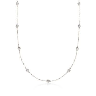 .50 Carat t.w. Diamond Station Necklace In 14kt White Gold &mdash; Alt Image 1