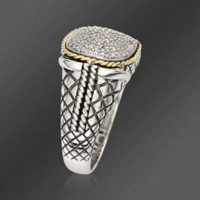 Andrea Candela .33 ct. t.w. Diamond Dome Ring In 18kt Yellow Gold and Sterling Silver. Size 7 &mdash; Alt Image 2