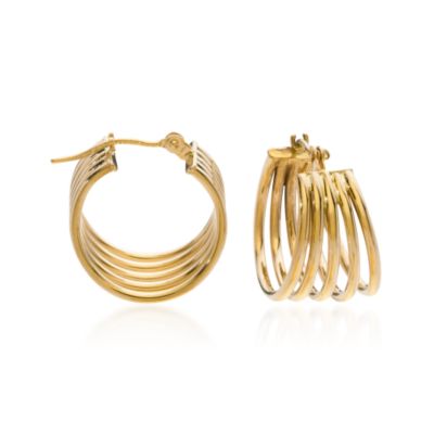 14kt Yellow Gold Small Snap-Bar Hoop Earrings  &mdash; Alt Image 1
