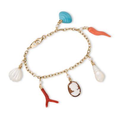 Save 25% on Mixed Gem Charm and Cameo Bracelet only from Ross-Simons