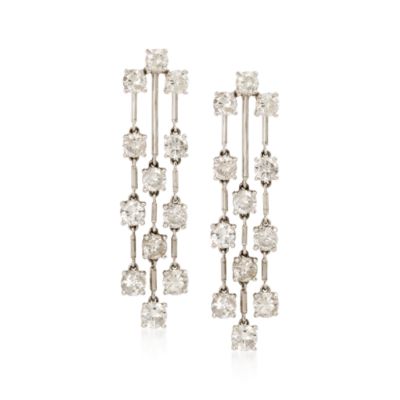 C. 2000 Vintage 5.00 ct. t.w. Diamond Drop Earrings In 14kt White Gold      &mdash; Alt Image 1
