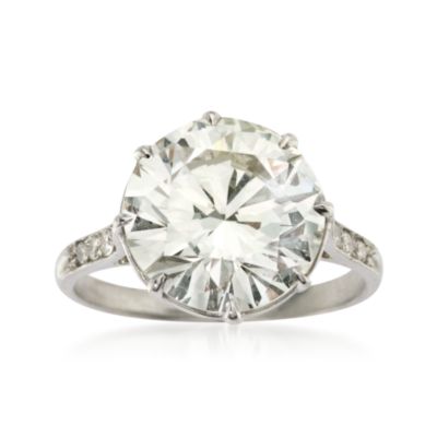 C. 1960 Vintage Certified 5.02 Carat Diamond Solitaire Ring In Platinum. Size 5.75 &mdash; Alt Image 1