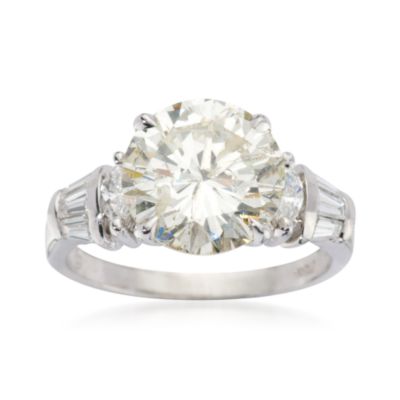 C. 1990 Vintage 4.09 ct. t.w. Diamond Solitaire Engagement Ring In Platinum. Size 6 &mdash; Alt Image 1