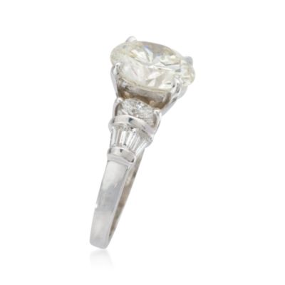 C. 1990 Vintage 4.09 ct. t.w. Diamond Solitaire Engagement Ring In Platinum. Size 6 &mdash; Alt Image 2