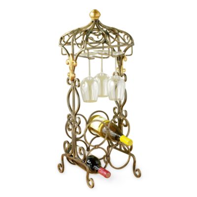 Ross-Simons - 4-Bottle Iron and Brass Wine Rack - Gifts, Clearance :  rack wine iron brass