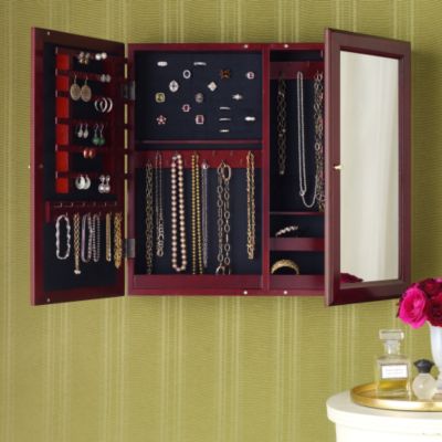 Safekeeper Wall Mount 2 Door Mirror Jewelry Cabinet &mdash; Alt Image 2