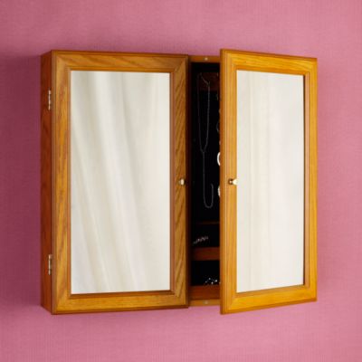 Safekeeper Wall Mount 2 Door Mirror Jewelry Cabinet &mdash; Alt Image 3