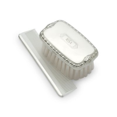 Boy's Polished Pewter Comb and Brush Set &mdash; Alt Image 1