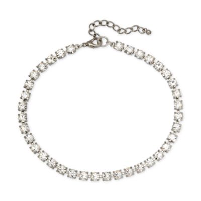 Medium Crystal Dog Necklace In Base Metal. 12.5" &mdash; Alt Image 1