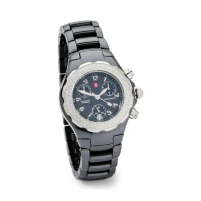 Michele Women's Tahitian Ceramic Watch With .47 ct. t.w. Diamond Bezel &mdash; Alt Image 1