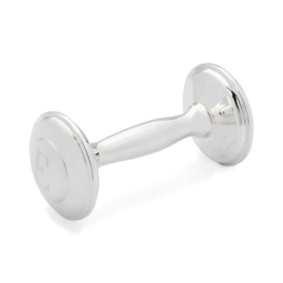 Dumbbell Rattle In Sterling Silver &mdash; Alt Image 1