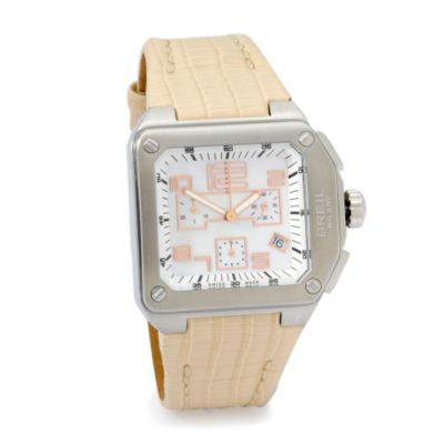 Ladies Breil Logo Chronograph Mother-Of-Pearl Dial  Watch With Tan Strap In Stainless Steel  &mdash; Alt Image 1
