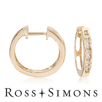 .25 ct. t.w. Diamond Hoop Earrings In 14kt Yellow Gold