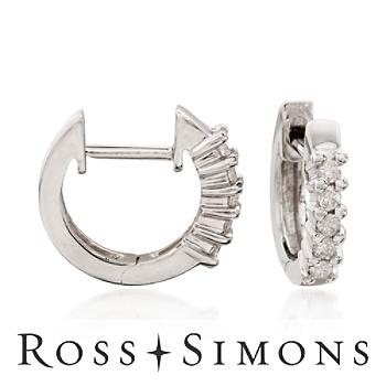 .15 ct. t.w. Diamond Hoop Earrings In 14kt White Gold