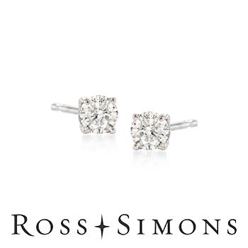.33 ct. t.w. Round Diamond Stud Earrings In 14kt White Gold