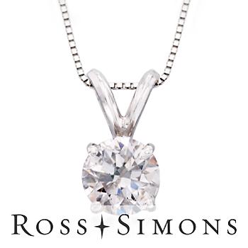 .50 Carat Round Diamond Pendant In 14kt White Gold. 18