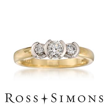 .50ct t.w. Diamond 3-Stone Engagement Ring In Two-Tone Gold Size 6