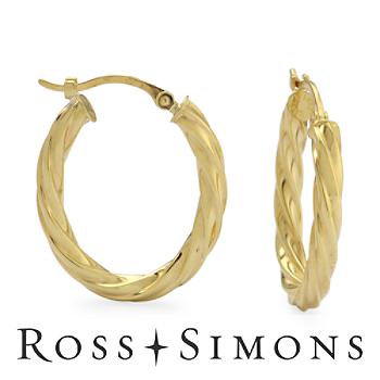 14kt Yellow Gold Braided Hoop Earrings