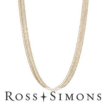 14kt Italian Yellow Gold Six-Strand Beaded Necklace