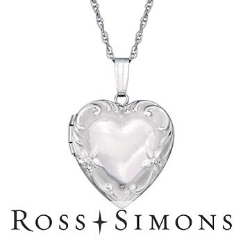 Floral Motif Locket Necklace In 14kt White Gold. 16"