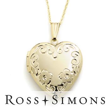 14kt Yellow Gold Floral Heart Locket Necklace