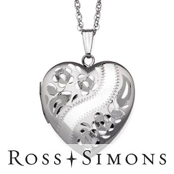 Sterling Silver Diamond-Cut Heart Locket Necklace.