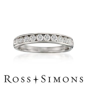 .75 ct. t.w. 10-Stone Diamond Wedding Ring In 14kt White Gold