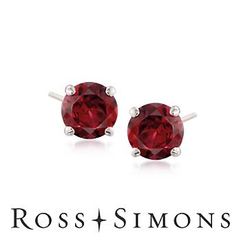 2.00 ct. t.w. Garnet Stud Earrings In 14kt White Gold"
