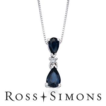 .80 ct .t.w. Sapphire Pendant Necklace In 14kt White Gold