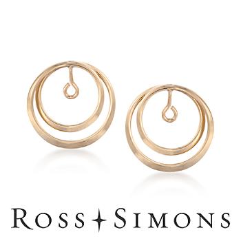 Double Loop Circle Earring Jackets In 14kt Yellow Gold