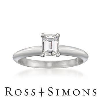 1.00ct Diamond Solitaire Engagement Ring In 14kt White Gold. Size 6