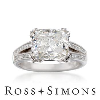 5.71ct t.w. Certified Diamond Engagement Ring In Gold. Size 7
