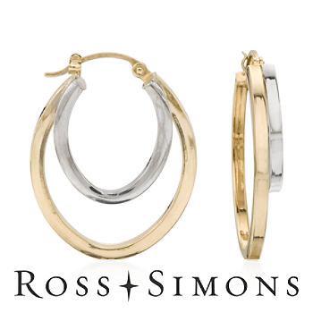 14kt Two-Tone Gold Double Hoop Earrings