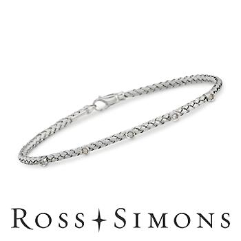 .10 ct. t.w. Diamond Braided Bracelet In 14kt White Gold. 7.25