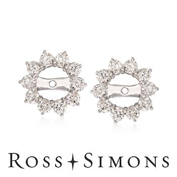 1.00 ct. t.w. Diamond Earring Jackets In 14kt White Gold