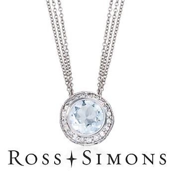 1.90 Carat Aquamarine and .25 ct. t.w. Diamond Pendant Necklace In 14kt White Gold.