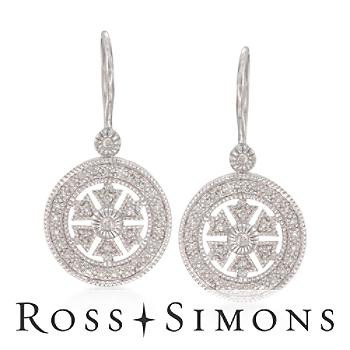 .20 ct. t.w. Diamond Circle Drop Earrings in Sterling Silver