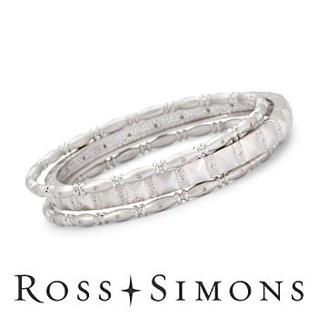 Three-Set of .20ct t.w. Diamond Bangle Bracelets In Silver. 7