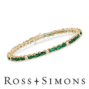 8.00ct t.w. Emerald, 1.00ct t.w. Diamond Tennis-Style Bracelet. 7