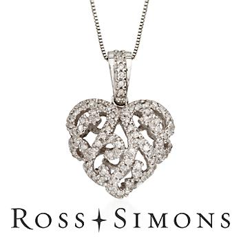.24 ct. t.w. Diamond Heart Necklace In 14kt White Gold. 18